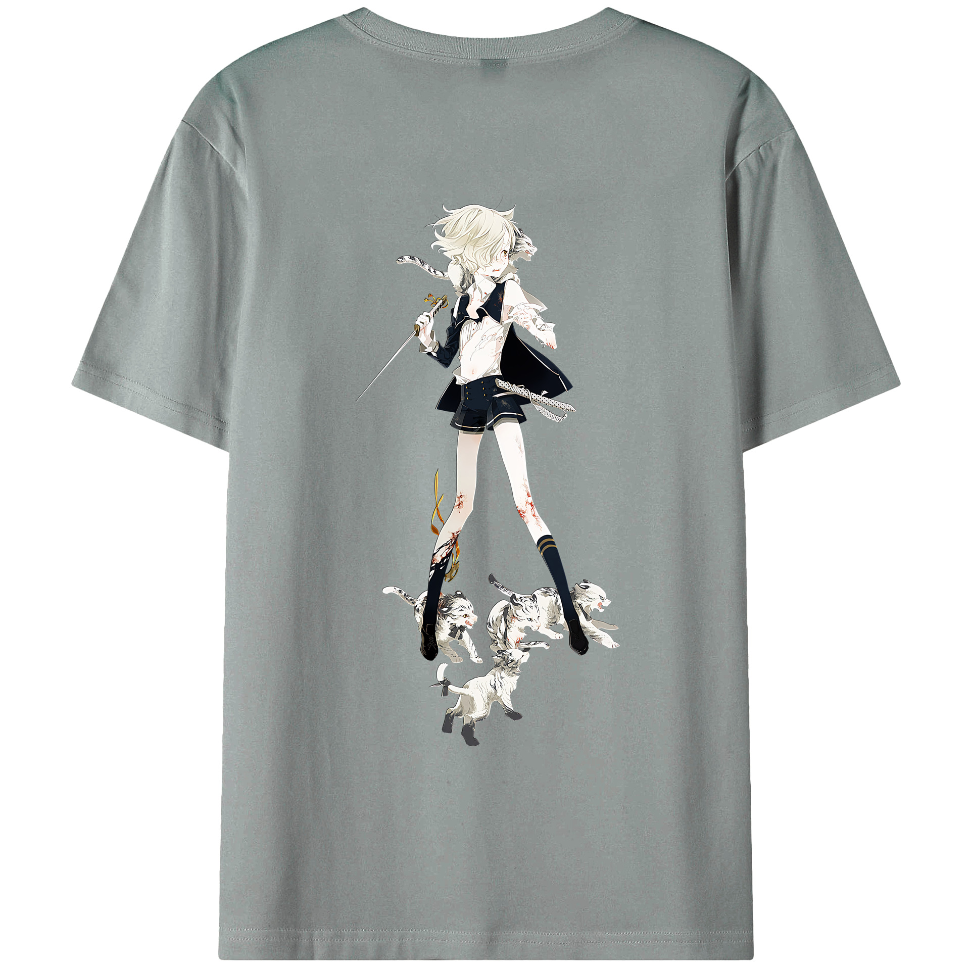 （画像用） 刀剣乱舞 Touken Ranbu 綿100％ メンズ半袖Tシャツ（バックプリント） 通気性